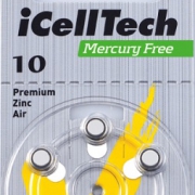 Батарейки iCellTech 10 для слуховых аппаратов ZDC-901A, JH-907 (6шт)