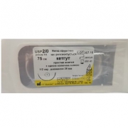 Кетгут 2/0 (№3,5) 75 см; кол. 25 мм; 1/2. 36шт в уп/1шт Sanavita