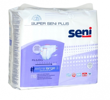 Подгузники для взрослых SUPER SENI + extra large по 10шт 