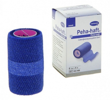 PEHA-HAFT Бинт самофиксирующийся эластичный 8х4см синий